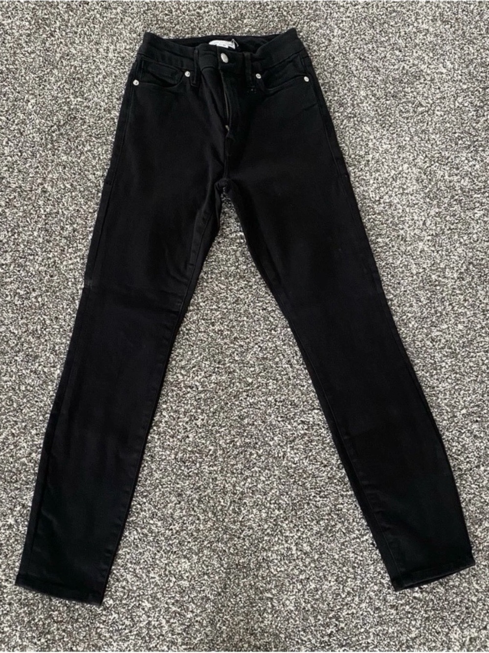 Good American Black Skinny Jeans Size 0 High Rise Stretch Denim Womens